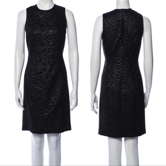 A.L.C. Lace Pattern Sheath Dress Black and Navy Size 10 - Picture 2 of 10